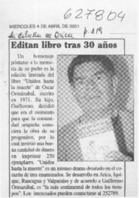 Editan libro tras 30 años  [artículo]