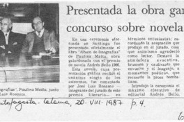 Presentada la obra ganadora de concurso sobre novela chilena  [artículo]