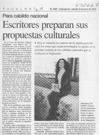 Escritores preparan sus propuestas culturales  [artículo]