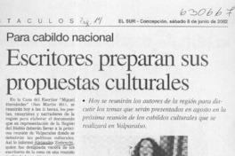 Escritores preparan sus propuestas culturales  [artículo]