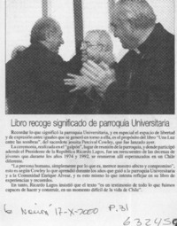 Libro recoge significado de parroquia Universitaria  [artículo]