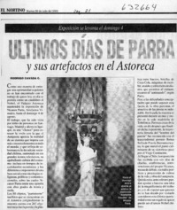 Últimos días de Parra y sus artefactos en el Astoreca  [artículo] Rodrigo Cavada C.