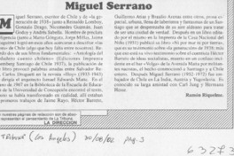 Miguel Serrano  [artículo] Ramón Riquelme