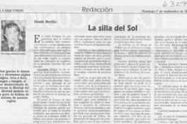 La silla del sol  [artículo] Jorge Aravena Llanca