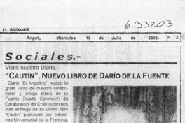 "Cautín", nuevo libro de Darío de la Fuente  [artículo]