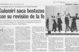 Galemiri saca bostezos con su revisión de la fe  [artículo] Marietta Santí