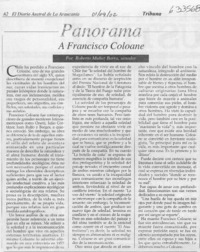Panorama a Francisco Coloane  [artículo] Roberto Muñoz Barra