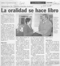 La oralidad se hace libro  [artículo]