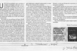 Dramaturgia y género en el Chile de los sesenta  [artículo] Mario Valdovinos