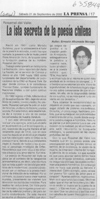 La isla secreta de la poesía chilena  [artículo] Ernesto Ahumada Moraga