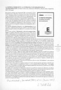 La empresa emergente, la confianza y los desafíos de la transformación  [artículo]
