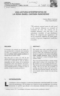 Una lectura interpretativa de La Reina Isabel cantaba rancheras  [artículo] Carmen Balart Carmona <y> Irma Césped Benítez