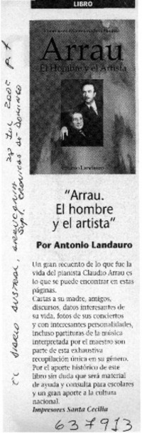 "Arrau, el hombre y el artista"  [artículo]