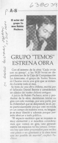 Grupo "Temos" estrena obra  [artículo]