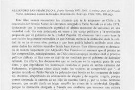 Pablo Neruda 1971-2001  [artículo] Nicolás Cruz