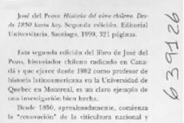 Historia del vino chileno  [artículo] Horacio Aranguiz Donoso