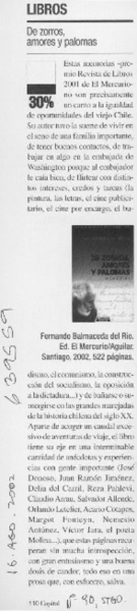 De zorros, amores y palomas  [artículo]