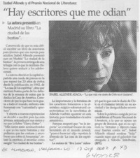 "Hay escritores que me odian"