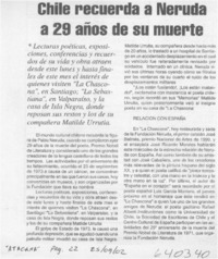 Chile recuerda a Neruda a 29 años de su muerte  [artículo]