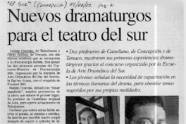 Nuevos dramaturgos para el teatro del sur  [artículo]