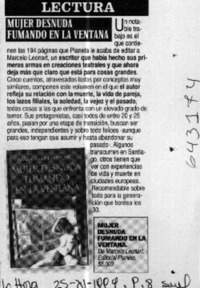 Mujer desnuda fumando en la ventana  [artículo]