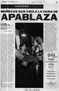 Muñecos dan vida a La viuda de Apablaza  [artículo] Leopoldo Pulgar L.