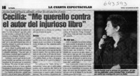 Cecilia, "me querello contra el autor del injurioso libro"  [artículo]
