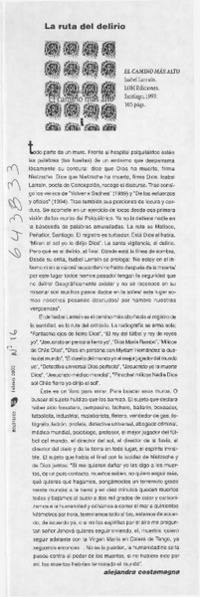 La ruta del delirio  [artículo] Alejandra Costamagna
