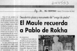 El Maule recuerda a Pablo de Rokha  [artículo] Manuel Herrera