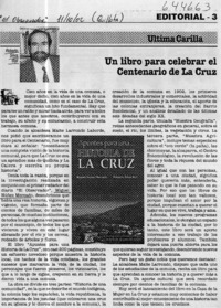 Un libro para celebrar el centenario de La Cruz  [artículo] Roberto Silva Bijit