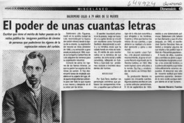 El poder de unas cuantas letras  [artículo] Mariela Navarro Fuentes