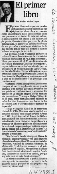 El primer libro  [artículo] Marino Muñoz Lagos