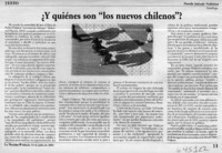 ¿Y quiénes son "los nuevos chilenos"?  [artículo] Danilo Salcedo V.