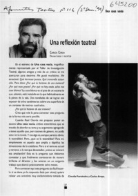 Una reflexión teatral  [artículo]