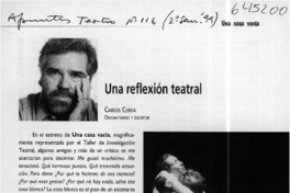 Una reflexión teatral  [artículo]