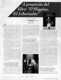 A propósito del libro "O'Higgins, el libertador"