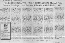 Folklore infantil en la educación  [artículo]