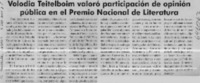Volodia Teitelboim valoró participación de opinión pública en el Premio Nacional de Literatura 2002  [artículo]