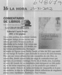 La gran hablada  [artículo] Cristián Arévalo