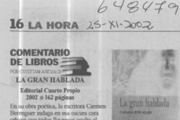 La gran hablada  [artículo] Cristián Arévalo