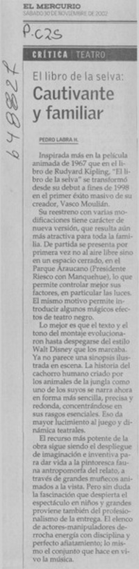 Cautivante y familiar  [artículo] Pedro Labra H.