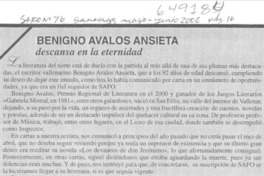 Benigno Avalos Ansieta descansa en la eternidad