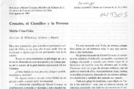 Croxatto, el científico y la persona  [artículo] Marta Cruz Coke