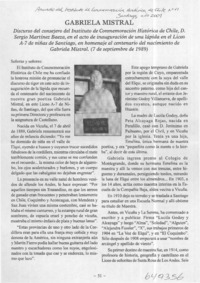 Gabriela Mistral  [artículo]