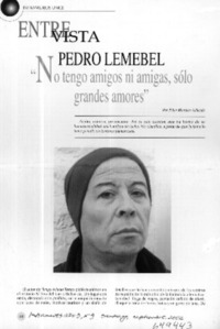 "No tengo amigos ni amigas, sólo grandes amores"  [artículo] Pilar Morales Alliende