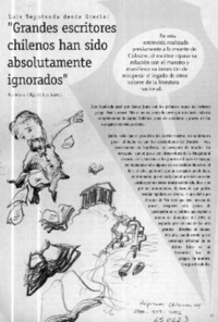 "Grandes escritores chilenos han sido absolutamente ignorados"  [artículo] María Olga de los Santos