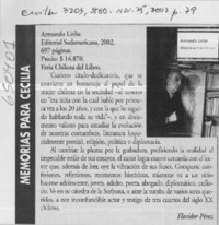 Memorias para Cecilia  [artículo] Floridor Pérez