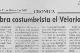 Presentan obra costumbrista el Velorio del angelito  [artículo]