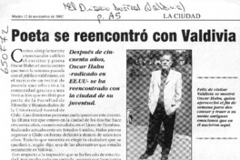 Poeta se reencuentra con Valdivia  [artículo]