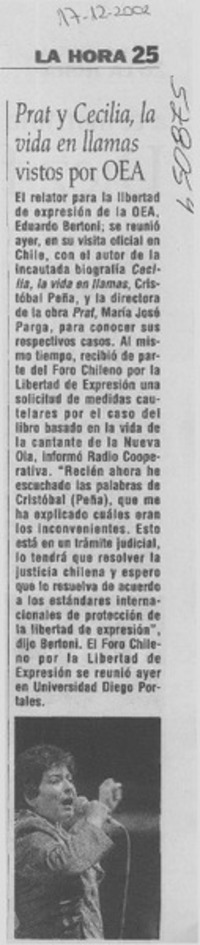 Prat y Cecilia, la vida en llamas vistos por OEA  [artículo]